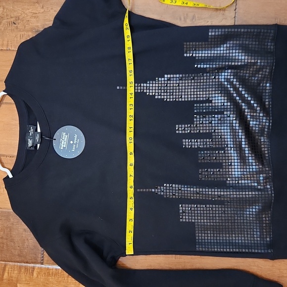 NWT Kate Spade Empire State Building Black Sweatshirt Size L, Pristine - Picture 11 of 12